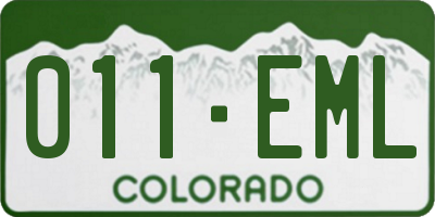 CO license plate 011EML