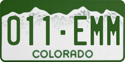 CO license plate 011EMM