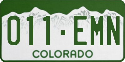 CO license plate 011EMN