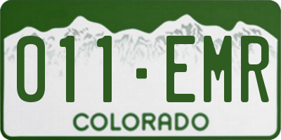 CO license plate 011EMR