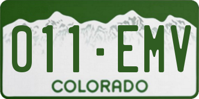 CO license plate 011EMV