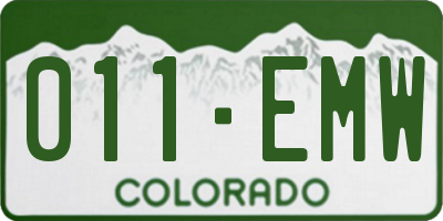 CO license plate 011EMW