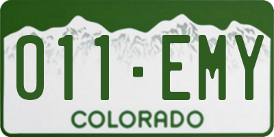 CO license plate 011EMY