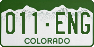 CO license plate 011ENG