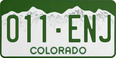 CO license plate 011ENJ