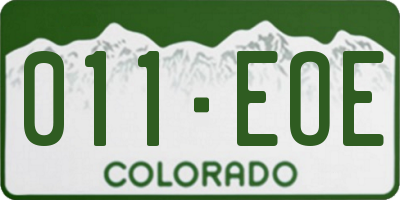 CO license plate 011EOE