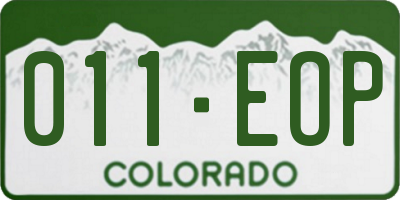 CO license plate 011EOP