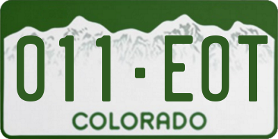 CO license plate 011EOT