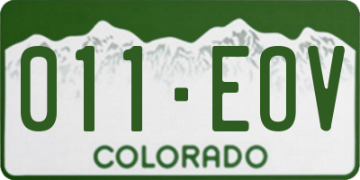 CO license plate 011EOV