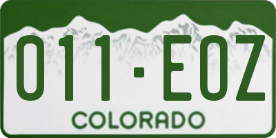 CO license plate 011EOZ
