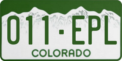 CO license plate 011EPL
