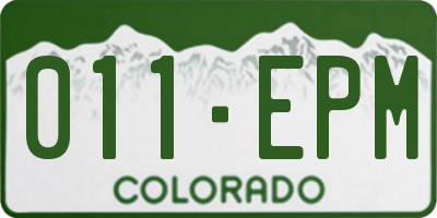 CO license plate 011EPM