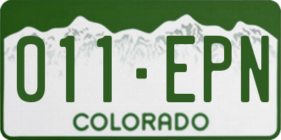 CO license plate 011EPN