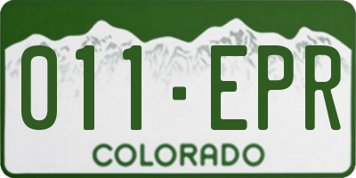 CO license plate 011EPR