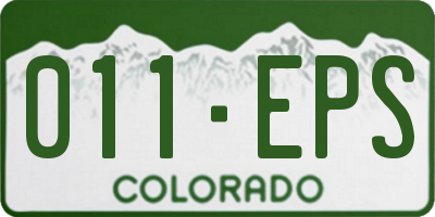 CO license plate 011EPS