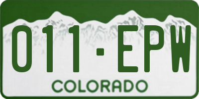 CO license plate 011EPW