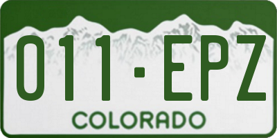 CO license plate 011EPZ