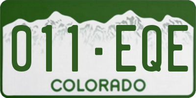 CO license plate 011EQE