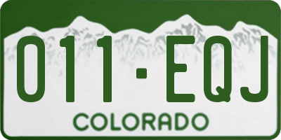 CO license plate 011EQJ
