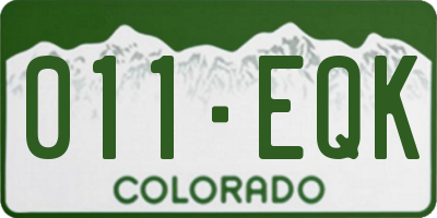 CO license plate 011EQK