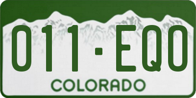 CO license plate 011EQO