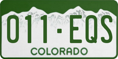 CO license plate 011EQS