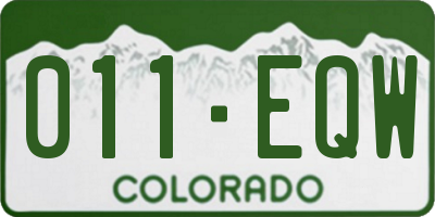 CO license plate 011EQW