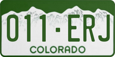 CO license plate 011ERJ