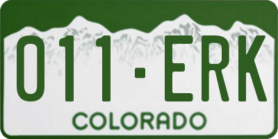 CO license plate 011ERK