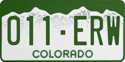 CO license plate 011ERW