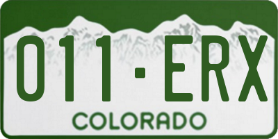 CO license plate 011ERX