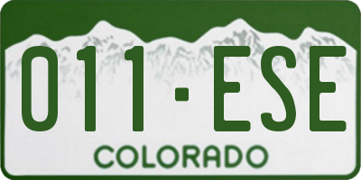 CO license plate 011ESE