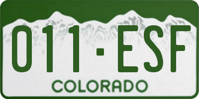 CO license plate 011ESF