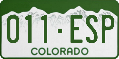 CO license plate 011ESP