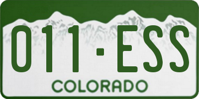 CO license plate 011ESS
