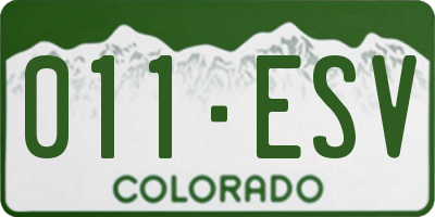 CO license plate 011ESV