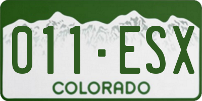 CO license plate 011ESX