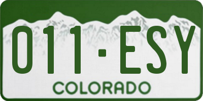 CO license plate 011ESY