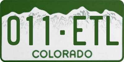 CO license plate 011ETL