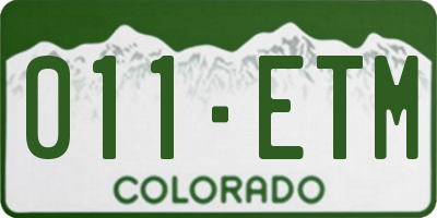 CO license plate 011ETM