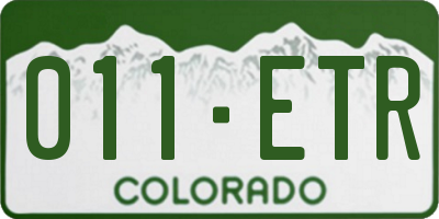 CO license plate 011ETR