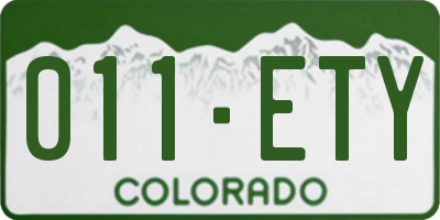 CO license plate 011ETY