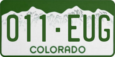 CO license plate 011EUG