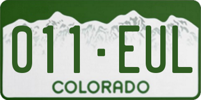 CO license plate 011EUL