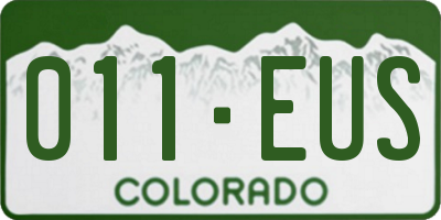 CO license plate 011EUS