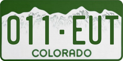 CO license plate 011EUT