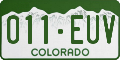 CO license plate 011EUV