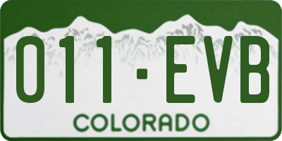 CO license plate 011EVB