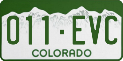 CO license plate 011EVC