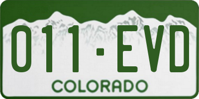 CO license plate 011EVD